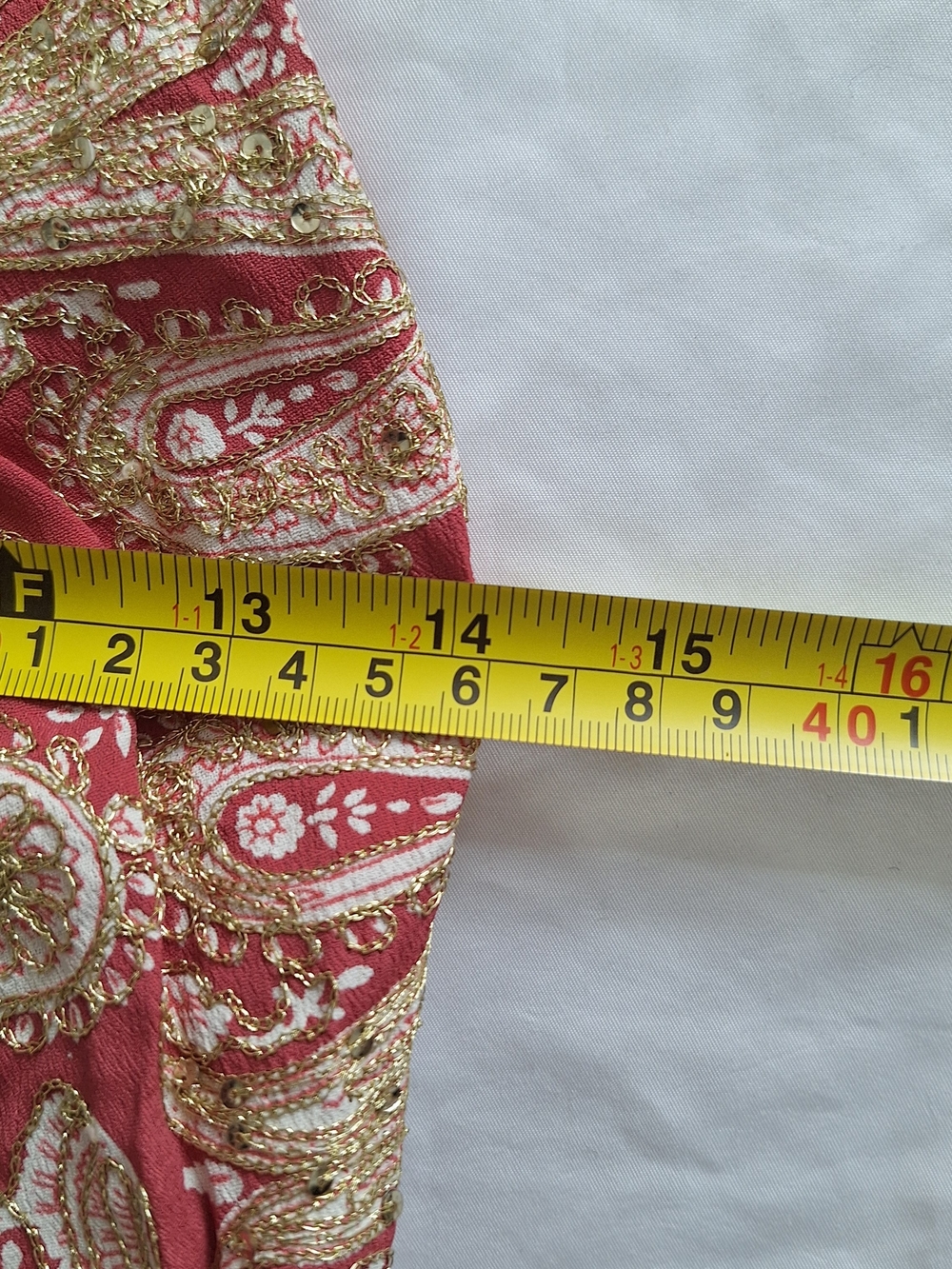VINTAGE Y2K The Limited Maroon And Cream Paisley With Sequins Womens Halter S - Picture 7 of 7